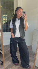 Andrea 100% leer gilet - S