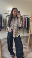Paola geprinte blouse - S