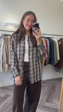 Sandra geruite blouse - L