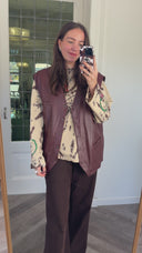 Natalie 100% leer gilet - XL