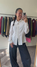 Sage pleated blouse - M