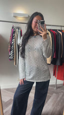 Cisca opengewerkte longsleeve - M