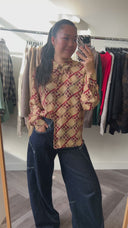 Ella geprinte blouse - M
